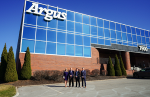 The four Presidents of Argus stand outside the 7900 College Blvd HQ office in Overland Pake, KS